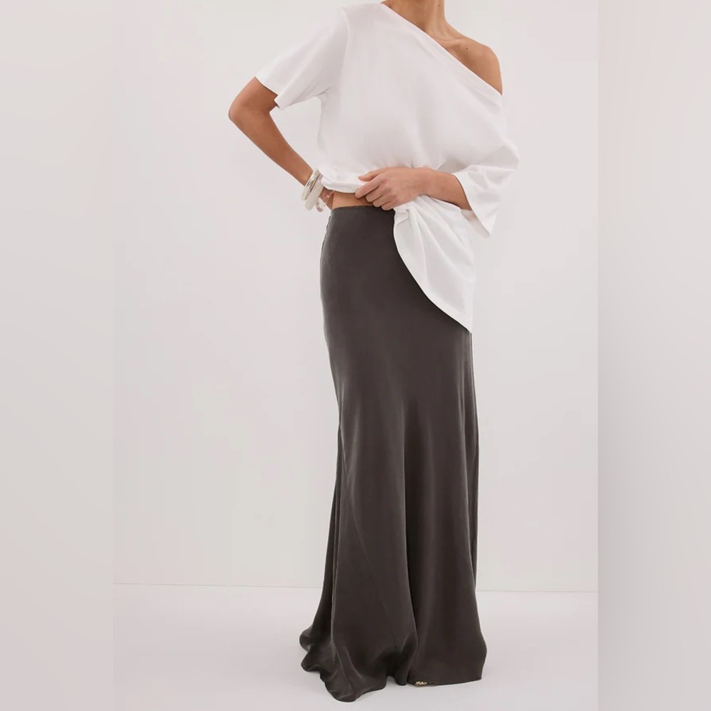 DISSH ADDISON PETROL BIAS CUPRO MAXI SKIRT